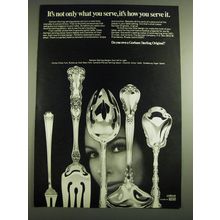 1971 Gorham Silverware Ad - Fairfax Pickle Fork; Buttercup Cold Meat Fork