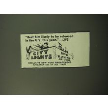 1950 City Lights Movie Ad - Best film likely to be released in the U.S.