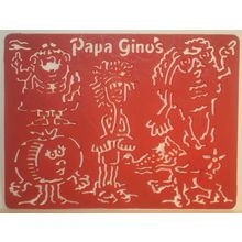 Papa Ginos Kids Meal Red Plastic Stencil