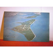 AERIAL VIEW, KEY BISCAYNE, FLORIDA, USA unused postcard #