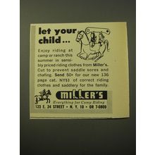 1960 Miller's Riding Clothes Ad - Let your child