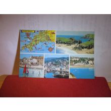 CORNWALL MAP & multiview. vintage unused postcard Colourmaster =