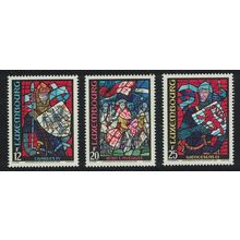 Luxembourg Stained Glass Windows 3v 1989 MNH SG#1256-1258 MI#1227-1229