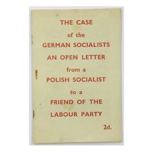 The German Socialists by Julian Hochfeld. Polish Socialist Party. 1947.