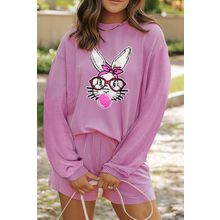 Phalaenopsis Bubble Gum Rabbit Sequin Graphic 2pcs Outfit