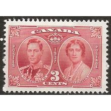 Canada 1937 SG356 3c Carmine Coronation Mounted Mint .