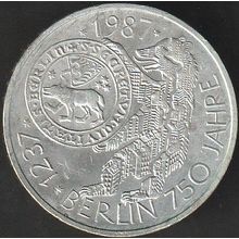 1987 J Germany 10 Mark Silver Coin 750th Ann Berlin