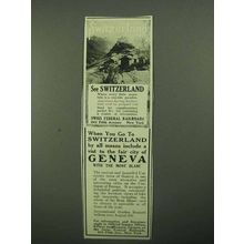 1922 Swiss Federal Railroads Ad - See Switzerland