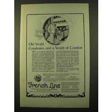 1923 French Line Cruise Ad - Old World Courtesies