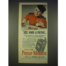 1940 Philip Morris Cigarettes Ad - My Job's a Picnic