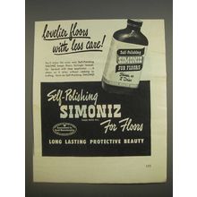 1947 Simoniz For Floors Ad - Lovelier floors with less care