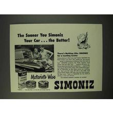 1947 Simoniz Wax Ad - The Sooner The Better
