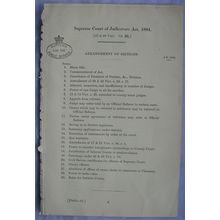 1884 Act of Parliament: Supreme Court of Judicature