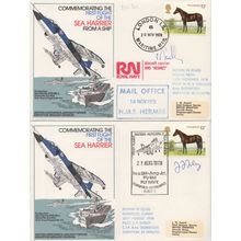 First Flight Of Sea Harrier From A Ship HMS Hermes 2x Hand Signed FDC s