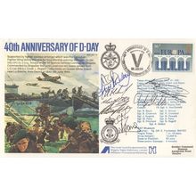 40th Anniversary Of WW2 D-Day RAF Hercules 8x Hand Signed FDC & Map