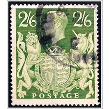 1941 -1948 New Colors and New Values - 2/6 greenish olive Used C2-1