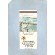 Rhode Island Slatersville Matchcover Dumais Plumbing & Heating & Supplies ~1139