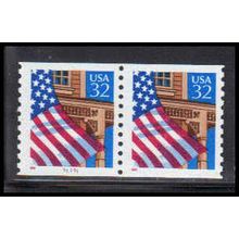2913v 32c U.S. Flag Over Porch Fine MNH LGG CNP Left 91161 PA1714