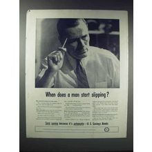 1948 U.S. Savings Bonds Ad - Man Start Slipping?
