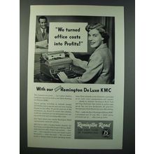 1948 Remington Rand De Luxke KMC Typerwirter Ad - Office Costs into Profits