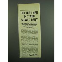 1950 J.B. Williams Glider Shaving Cream Ad - 1 Man in 7