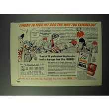 1952 Friskies Dog Food Meal, Cubes Ad - Experts