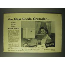 1955 Creda Crusader Water Heater Ad - newest neatest fastest