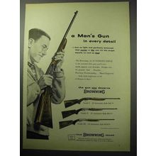 1957 Browning .22 Automatic Rifle Ad - Grade I, II, III