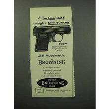 1957 Browning .25 Automatic Pistol Ad - 4 Inches Long