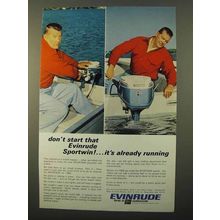 1966 Evinrude Sportwin Outboard Motor Ad - Running