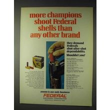 1972 Federal Shotgun Shells Ad - More Champions Shoot