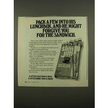 1975 Slim Jim Beef Snacks Ad - Forgive for Sandwich