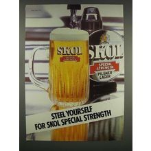 1975 Skol Special Strength Beer Ad - Steel Yourself