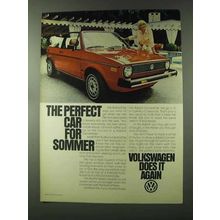 1981 Volkswagen Rabbit Convertible Car Ad - Elke Sommer