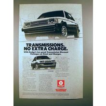 1985 Dodge Omni & Charger Car Ad - Transmissions