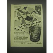 1949 Nestle's Nescafe Coffee Ad - One two the coffee for you