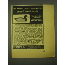 1952 Herter's Decoys Ad - The world's largest Decoy makers world's lowest prices