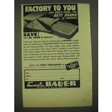 1952 Eddie Bauer Sleeping Bags Ad - Factory to you