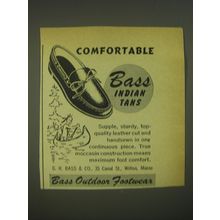 1952 Bass Indian Tans Shoes Ad - Comfortable