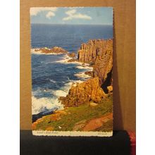 LANDS END POINT, CORNWALL used postcard by Bamforth 1974 pm =