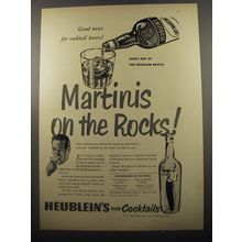 1950 Heublein's Club Cocktails Ad - Martini's on the Rocks