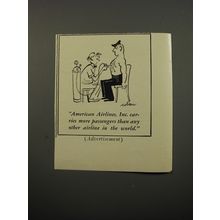 1950 American Airlines Advertisement - cartoon by Sam Cobean - Tatoo