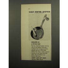 1952 Saks Fifth Avenue Ash-Tray Ad - Disguised as a frying pan