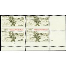 2154, Mint NH Red Color Missing From Two Stamps Plate Block Error * Stuart Katz