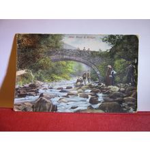 ABER RIVER AND BRIDGE, ABERGWYNGREGYN, WALES used antique postcard RP 1910 pm /