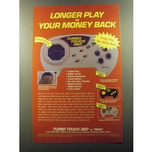 1992 Triax Turbo Touch 360 Video Game Controller Advertisement - Longer play