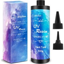 Jdiction UV Resin, 500G Upgrade Ultraviolet Epoxy Resin Crystal Clear Hard Glue
