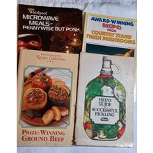 Lot of 4 Vintage Cookbook Softcover pamphlets ground beef, microwave meal, Heinz