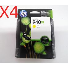 Lot of 4 NEW GENUINE - HP 940XL Yellow INK CARTRIDGE - C4909AN