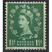 1957 SG563 1 1/2d Green Wilding with Graphite Lines Unmounted Mint . ..